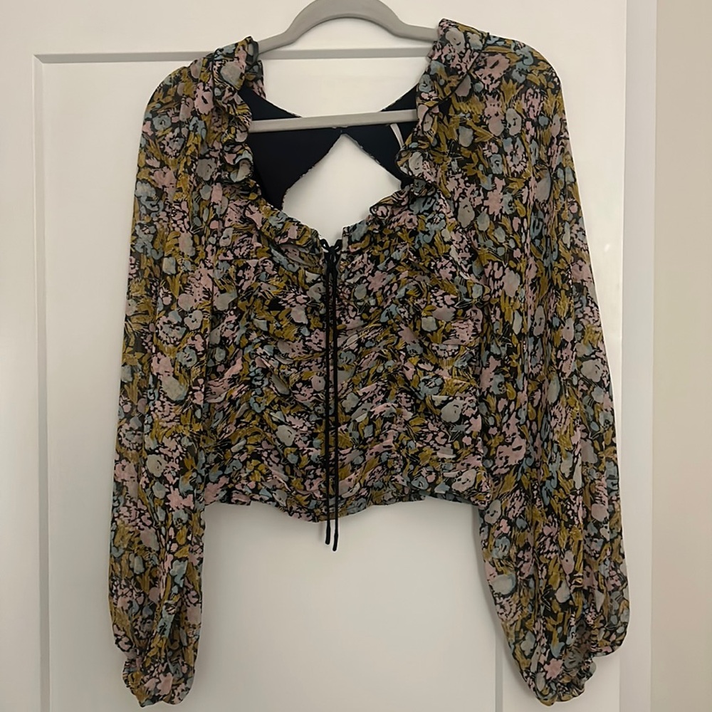 Free People Ruched Long Sleeve Top
